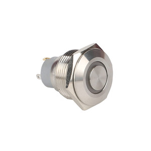 Interrupteur à bouton-poussoir en métal éclairé par un anneau LED, verrouillage étanche de 19mm, tête ronde haute autobloquant - Product Image 2