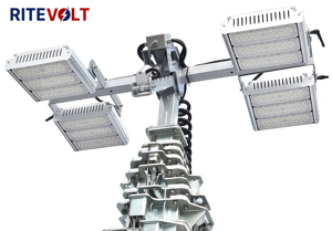 Tour d'éclairage LED solaire portable en silicium monocristallin 6*150W, étanche IP67, mât extensible 7m-12m, pour jardin et exploitation minière - Product Image 5