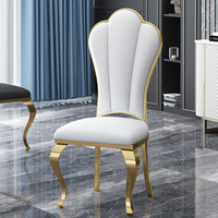 Chaise de salle à manger de luxe en acier inoxydable doré pour hôtel, banquet et événements