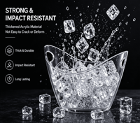 Seau à glace en plastique transparent, grande capacité, avec double poignée, pour champagne et vin, idéal pour bars et fêtes, vente en gros usine