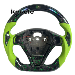 Volante <span class=keywords><strong>de</strong></span> Fibra <span class=keywords><strong>de</strong></span> Carbono Forjado Verde para <span class=keywords><strong>Ford</strong></span> <span class=keywords><strong>Fiesta</strong></span>, Compatible con Modelos 2008, 2009, 2010, <span class=keywords><strong>2011</strong></span>, 2012, 2013, Alta Calidad, Personalizable - Product Image 1
