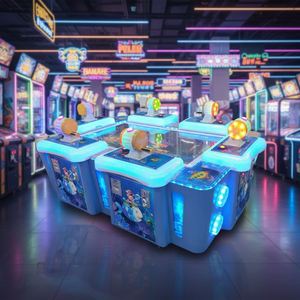 เครื่องเล่นเกมอาร์เคดขนาดใหญ่รุ่นใหม่สำหรับเด็ก  สถานบันเทิงหยอดเหรียญแบบหกเครื่องตกปลา  พร้อมอุปกรณ์ดันเหรียญพลาสติก - Product Image 3