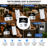 Etiqueta NFC con Código QR para Menú Digital en Mesa de Restaurante, Tocar para Ver el Menú, Pedidos sin Contacto para Cafetería, Bar, Hotel