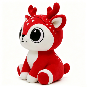 Peluche de ciervo rojo personalizado, peluche de cervatillo manchado, peluche de reno de dibujos animados, muñeco suave de ciervo sika - Product Image 3