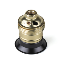 Douille de lampe E27 avec base de montage à bride en fer plaqué laiton, douille filetée 4A 250V pour luminaires de plafond