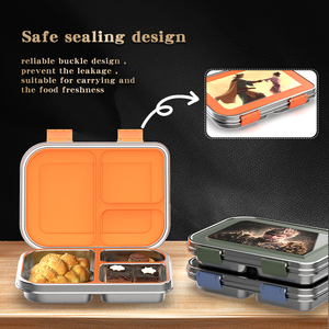 <span class=keywords><strong>AOHEA</strong></span> Lonchera Personalizada de Acero Inoxidable, Diseño Clásico, Contenedor Pequeño de Metal para Almacenar Alimentos, para Niños - Product Image 5