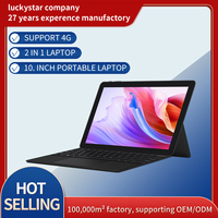 Gloednieuwe 10,1 inch 2-in-1 tablet touchscreen Intel M3 Windows 11 draagbare computer 12GB RAM M.2 SSD met toetsenbord voor zakelijk gebruik, makkelijk mee te nemen
