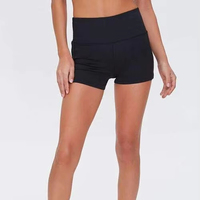 Shorts de yoga et de cyclisme taille haute pour femmes grandes tailles en nylon et élasthanne, noir et blanc, vente en gros
