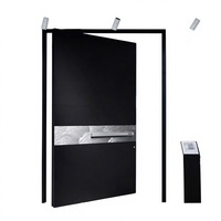 Portes d'entrée pivotantes modernes du milieu du siècle 36x80, insonorisées, sécurisées, isolantes thermiquement, pour supermarchés et extérieur