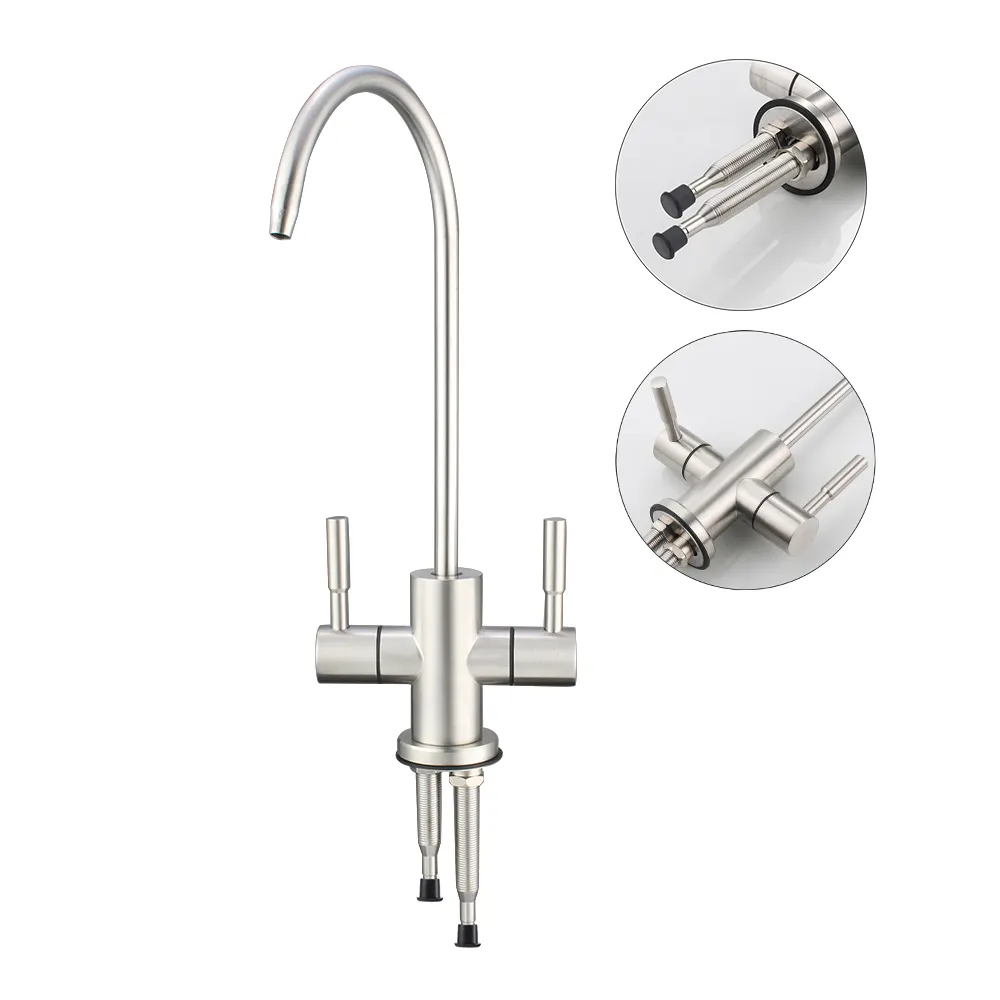 Quality Double Dual Handle Pure Drinking Water Faucet Direct Drinking Water Faucet For Kitchen
