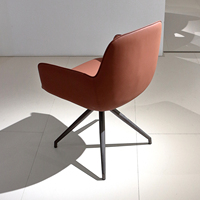 Chaise d'appoint pivotante moderne pour salle à manger, rotative à 360 degrés, en cuir PU rembourré, écologique, avec pieds en métal robustes, pour usage scolaire
