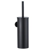 Vente flash : Ensemble d'accessoires de salle de bain 4 pièces en acier inoxydable noir, porte-papier toilette, crochet pour serviette, brosse de toilette pour toute salle de bain moderne