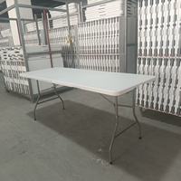 Ensemble de table et chaises pliantes rectangulaires en plastique HDPE pour événements, 10 places, 8 pieds de long, pour l'extérieur