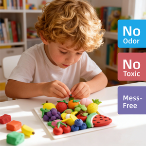 Kit de loisirs créatifs en argile auto-durcissante pour cadre photo, thème fruits, non toxique, sans cuisson, sûr pour les enfants, personnalisable, jouet éducatif, cadeau - Product Image 5