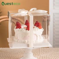 Boîtes à gâteaux transparentes de qualité supérieure pour mariage, anniversaire, fête, grande boîte à gâteaux en plastique PET transparente à emporter