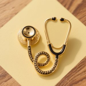 Produttore personalizzato antico carino morbido duro Medico Design in metallo spilla stetoscopio Medico Medico infermiere per spilla da risvolto macchina Ena - Product Image 4