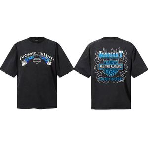 Camiseta Vintage Lavada de Algodón Pesado Estilo Saint para Hombre, Oversize, Distressed, Estilo Urbano, Casual de Verano, Unisex, Manga Corta - Product Image 3