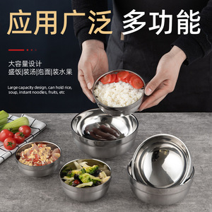 304 Stainless Steel Bowls Double Layer Thickened Non Slip Heat Insulating For Home School Canteen Kindergarten Use - Product Image 4
