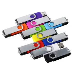Nagelneu USB-Flash-Laufwerk 64 GB Metall Stahl schwenkbar 64 GB Speicher Cel-USB-Stick hohe Geschwindigkeit Drehen beste Geschäftsgeschenke U-Disc