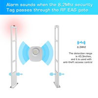 Système de sécurité antivol EAS pour supermarché, mini-étiquettes rigides magnétiques carrées RF 8,2 MHz 58 KHz, capteur d'alarme en ABS noir/blanc pour tissus