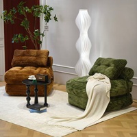 Sofá Cama Cuadrado de Terciopelo Comprimible de un Solo Asiento, Precio de Fábrica, Ajustable, 100% Esponja, Diseño Ecológico que Ahorra Espacio