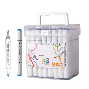 <span class=keywords><strong>OHUHU</strong></span> - Juego de <span class=keywords><strong>Rotuladores</strong></span> Artísticos de Doble Punta con <span class=keywords><strong>Base</strong></span> de <span class=keywords><strong>Alcohol</strong></span>, 48/60/80/120/168 Colores, Personalizables, para Material Escolar, Dibujo y Trazado - Product Image 1