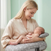 Coussin d'allaitement en forme de C 100 % polyester, réglable et lavable, pour soutien lombaire et allaitement mains libres du bébé