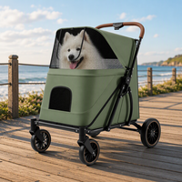 Poussettes pour animaux de compagnie pour grands chiens, charge maximale 55 kg, pliage à une main, 4 roues, absorption des chocs, respirantes, OEM ODM, logo et couleur personnalisés
