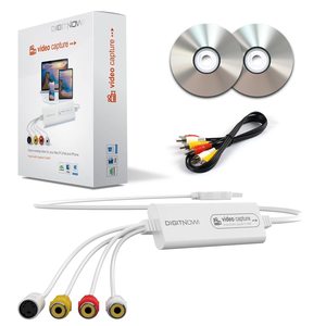 Tarjeta de Captura de Video 1080P USB 2.0, Conversor de <span class=keywords><strong>VHS</strong></span> a Digital, Compatible con Mac OS, iPad, Android, Windows, Dispositivo de Captura RCA AV a USB - Product Image 1