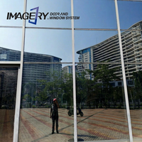 Sistem Dinding Tirai Kaca Aluminium Kustom untuk Panel Fasad Bangunan Proyek Kantor dan Mal