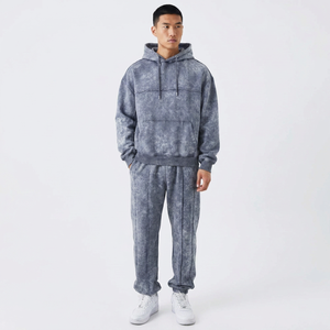 Ensemble de survêtement unisexe en coton pour homme, sweat à capuche et pantalon de jogging, tenue active streetwear, épais, respirant et écologique - Product Image 1