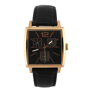 <b>Men</b> <b>Square</b> Dial Quartz <b>Watch</b> Stainless Steel Case Leather Strap Roman Numeral Business Wristwatch Waterproof - Product Image 1