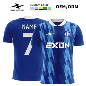 EXON Luxury Customworld Events Geïnspireerd Voetbaltenue Volledige Sublimatie 3D Siliconen Logo Borduurwerk Voetbalclub Uniform - Product Image 1