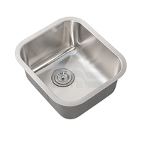 Argent satin 304 acier inoxydable sous plan petit évier de cuisine pour bar et lessive