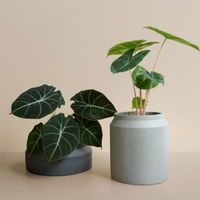 Moderne 3 tailles forme ronde intérieur extérieur décor ciment rustique terre cuite produits pour la maison et le jardin pots de fleurs jardinières