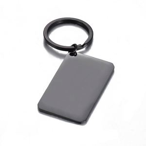 30*50mm <b>Custom</b> Rectangle Keychain Personalized Mirror Polished Metal Stainless Steel Blank Tag for DIY Logo Accessories Key Ring - Product Image 6