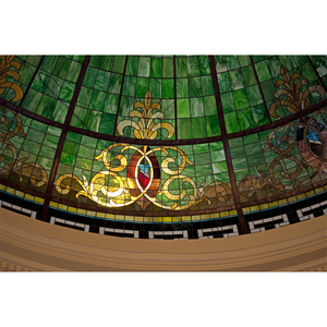 Plafonnier en verre teinté vert, luminaire en verre Tiffany, dôme en verre mosaïque, <span class=keywords><strong>plafond</strong></span> décoratif en verre teinté, toit en verre teinté - Product Image 2