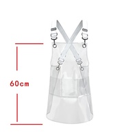 FYD gros Tpu Transparent Salon tablier épais coiffeur imperméable sans manches tablier pour salon de manucure
