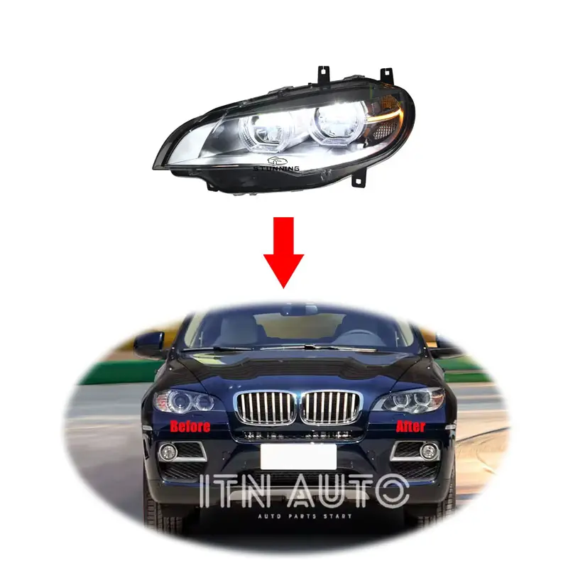 Plug und spielen engel augen volle LED scheinwerfer scheinwerfer für BMW X5 X6 E71 kopf licht kopf lampe 2008-2014 montage