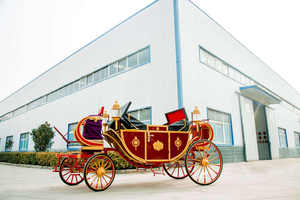 Chariot de tourisme à chevaux haute performance, calèche royale électrique de luxe, calèche de marathon à vendre - Product Image 6