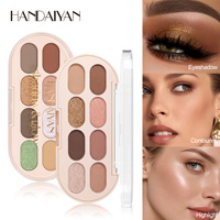 Palette de fards à paupières Handaiyan, 8 couleurs brillantes, longue tenue, haute pigmentation, fini mat et nacré
