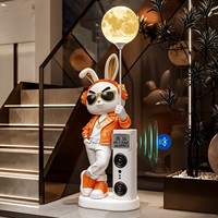 Tirelire en forme de lapin créatif avec haut-parleur, grande taille, pour salon, décoration moderne pour maison intelligente, avec motifs de personnages, cadeau