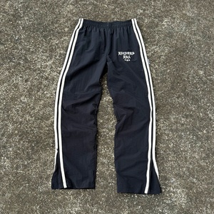 Custom High Quality Straight Leg Causal <b>Black</b> Nylon Track <b>Pants</b> Men Side Stripe Bottom Zipper Lightweight Jogger Nylon <b>Pants</b> - Product Image 1