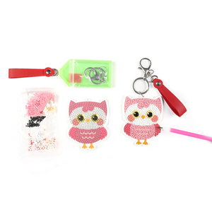 Kits <span class=keywords><strong>de</strong></span> <span class=keywords><strong>peinture</strong></span> artistique diamantée faits à la main DIY 3D hiboux porte-clés jouet pâte créative cadeau pour enfants et filles autres jouets éducatifs - Product Image 3