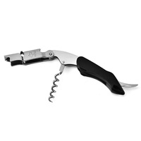 WELLFLYER BO-185 Ouvre-vin en acier inoxydable noir de qualité supérieure Couteau à vin durable avec tire-bouchon Accessoire de cuisine pour la maison Cadeau