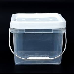Seau carré transparent en <span class=keywords><strong>plastique</strong></span> personnalisé de petite taille, baril transparent, matériau PP de qualité alimentaire <span class=keywords><strong>avec</strong></span> <span class=keywords><strong>couvercle</strong></span> hermétique - Product Image 3