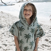 Customized Terry Poncho Towel for Kids Hooded Surf Poncho Swim Hooded Changing Robe Jacquard Bath Towel for Baby