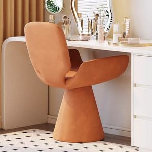 Chaise de coiffeuse de luxe légère avec dossier, moderne, rotative, minimaliste pour la chambre à coucher, le maquillage - Product Image 3