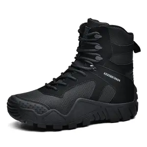 Waterproof Hiking Boots Outdoor Shoes Black And Brown Ankle Boots Lace Up Hiking Boots For Men