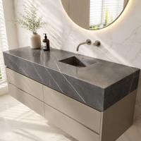 Dalle de marbre gris Pietra pour revêtement de sol, comptoir de salle de bain, matériaux de construction, marches d'escalier, décoration intérieure